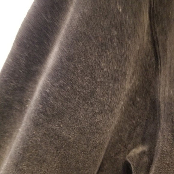 Vintage 90's Black Velour Cardigan Shimmer Hooded Sweatshirt Size M - Picture 11 of 13